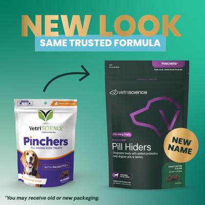 Show full view: VetriScience Pinchers Pill Hiders Peanut Butter Flavored Chews with Probiotics Non-Greasy Pill Wrap for Dogs, 45 count slide 3 of 11