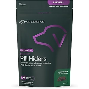 VetriScience Pinchers Pill Hiders Chicken Flavored Chews with Probiotics Non-Greasy Pill Wrap for Dogs, 45 count