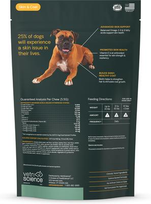 Show full view: VetriScience Omega Plus Extra Strength Healthy Skin & Coat Duck Flavored Chews Omega-3 Supplement for Dogs, 40 count slide 10 of 10