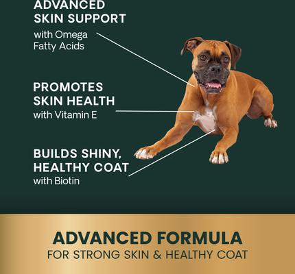 Show full view: VetriScience Omega Plus Extra Strength Healthy Skin & Coat Duck Flavored Chews Omega-3 Supplement for Dogs, 40 count slide 5 of 9
