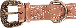 Wrangler Faux Leather with Stitching Dog Collar, Light Brown, X-Large: 22.5 to 30-in neck, 1-in wide slide 2 of 9
