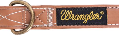 Show full view: Wrangler Faux Leather with Stitching Dog Collar, Light Brown, Large: 18 to 24-in neck, 1-in wide slide 4 of 9