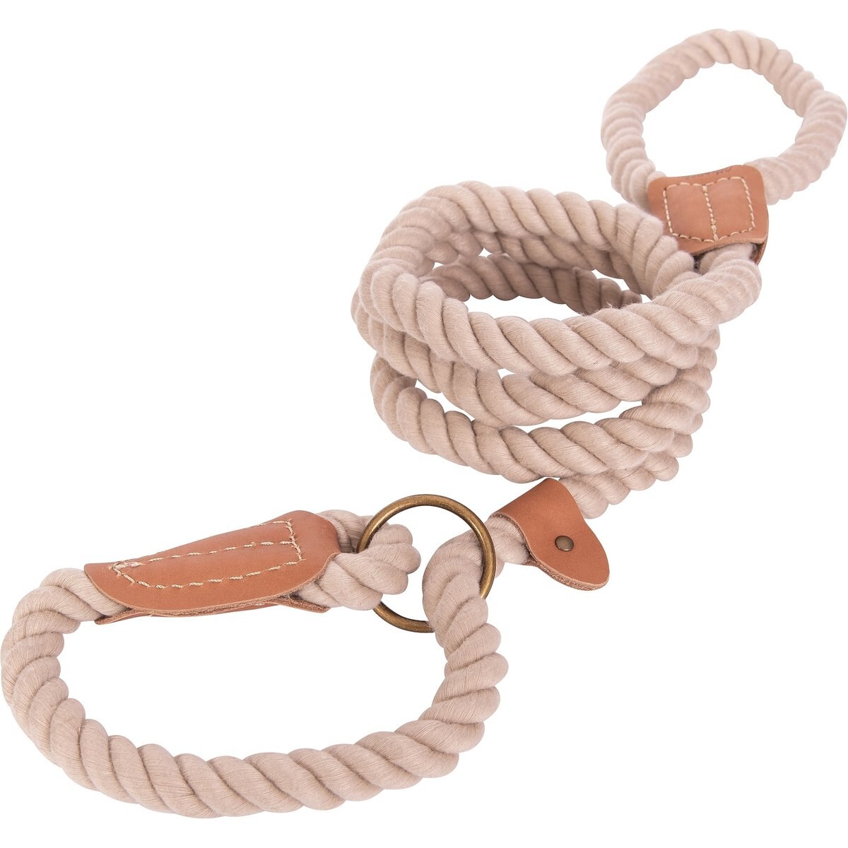 Wrangler Rope Slip Dog Leash, Ivory, 4-ft long, 1/2-in wide