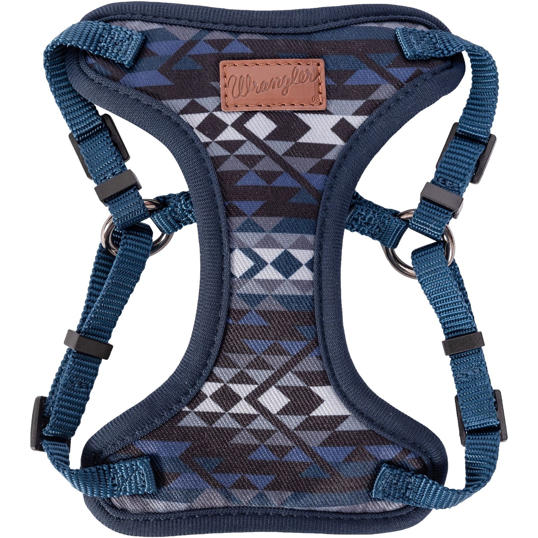 Wrangler Southwest Comfort Dog Harness, Blue Multi, X-Small: 13 to 18-in chest