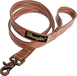 Wrangler Faux Leather with Stitching Dog Leash, Light Brown, 6-ft long, 5/8-in wide