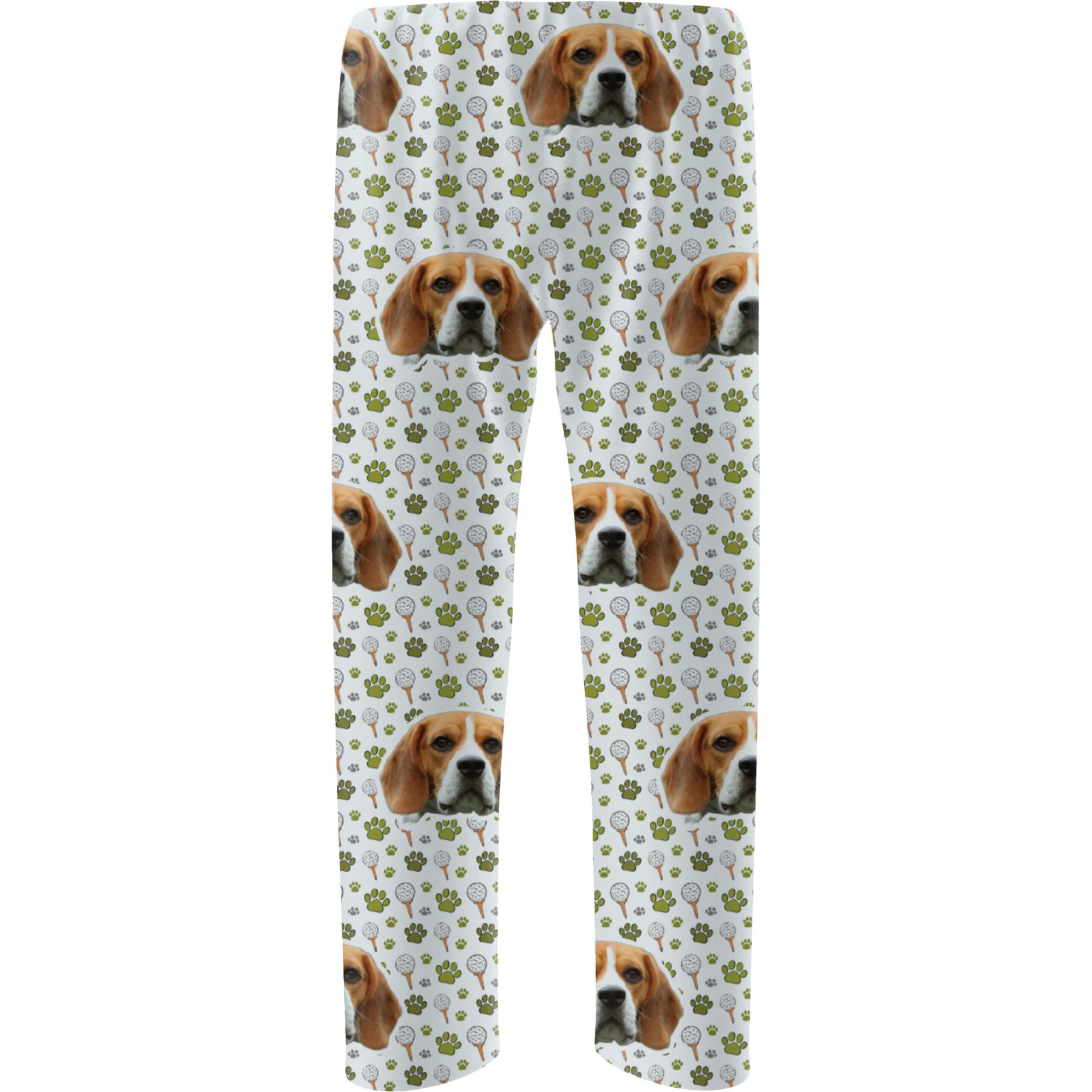 ISlide Personalized Golf Tee Pattern Pet Pajama Bottoms, Great White, X-Small