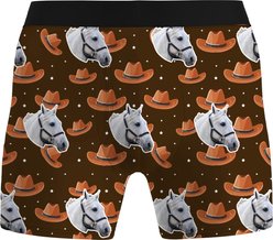ISlide Personalized Cowboy Hat Pet Boxer Briefs, Brown, Large