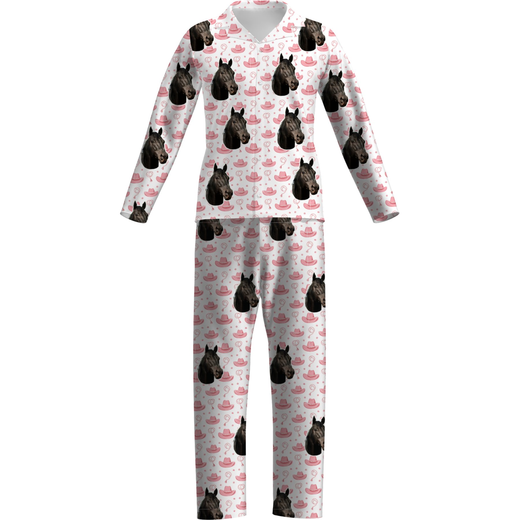 ISlide Personalized Cowgirl Pet Pajamas, Great White, Small