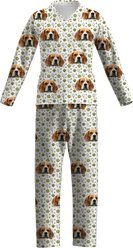 ISlide Personalized Golf Tee Pattern Pet Pajamas, Great White, Large