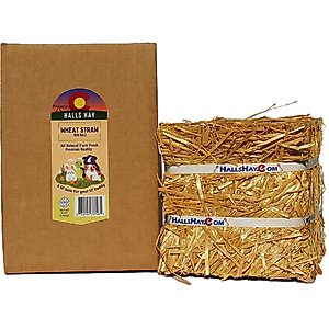 Hall's Hay Wheat Straw Mini-Bale Small Pet Bedding, 4-lb box