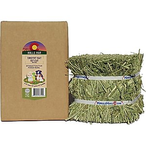 Hall's Hay Timothy Hay 1st Cut Mini-Bale Small Pet Food, 5-lb box