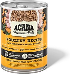ACANA Premium Pate Poultry in Bone Broth Grain-Free Wet Dog Food, 12.8-oz, case of 12