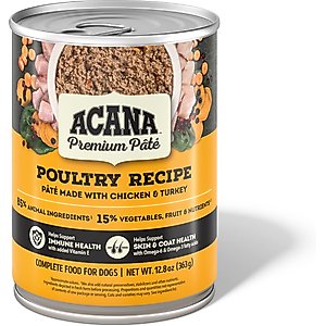 ACANA Premium Pate Poultry in Bone Broth Grain-Free Wet Dog Food, 12.8-oz, case of 12