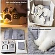 Show in main carousel: NonoPets Cozy Cushion Double Roof Synthetic Fabric Cat House Tent Bed, Grey, Small slide 5 of 6
