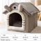 Show in main carousel: NonoPets Cozy Cushion Single Roof Synthetic Fabric Cat House Tent Bed, Grey, Medium slide 4 of 6