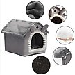 Show in main carousel: NonoPets Cozy Cushion Single Roof Synthetic Fabric Cat House Tent Bed, Grey, Medium slide 5 of 5