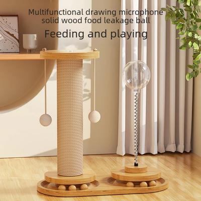 Show full view: NonoPets Feeder Sisal 13-in Ployester Cat Scratching Post with Toy, Brown slide 4 of 6