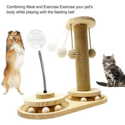 Show full view: NonoPets Feeder Sisal 13-in Ployester Cat Scratching Post with Toy, Brown slide 5 of 6