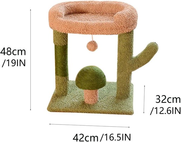Show full view: NonoPets Indoor Exercise Climbing Activity Trees Synthetic Fabric Cat House, Green slide 4 of 5