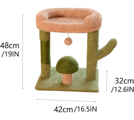 Show full view: NonoPets Indoor Exercise Climbing Activity Trees Synthetic Fabric Cat House, Green slide 5 of 6