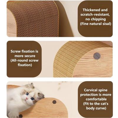 Show full view: NonoPets 2-in-1 Double Layer 17.5-in Polyester Cat Scratcher Lounge Bed & Condo with Play Balls, Beige slide 4 of 6