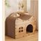 Show in main carousel: NonoPets 2-in-1 Double Layer 17.5-in Polyester Cat Scratcher Lounge Bed & Condo with Play Balls, Beige slide 1 of 6