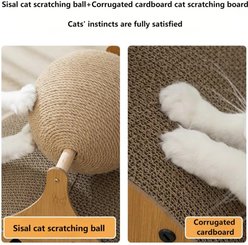 NonoPets Indoor Multi-Functional 18.5-in Polyester Cat Scratcher & Condo, Wood slide 2 of 5