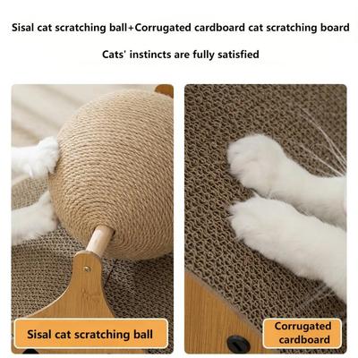 Show full view: NonoPets Indoor Multi-Functional 18.5-in Polyester Cat Scratcher & Condo, Wood slide 5 of 5
