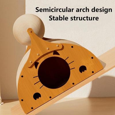 Show full view: NonoPets Indoor Multi-Functional 18.5-in Polyester Cat Scratcher & Condo, Wood slide 4 of 5