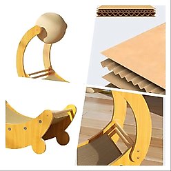 NonoPets Moon Shape 22-in Polyester Cat Scratching Board & Scratch Ball, Beige slide 2 of 5