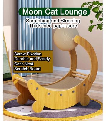 Show full view: NonoPets Moon Shape 22-in Polyester Cat Scratching Board & Scratch Ball, Beige slide 3 of 6