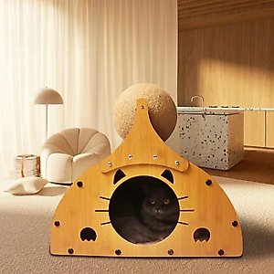 NonoPets Indoor Multi-Functional 18.5-in Polyester Cat Scratcher & Condo, Wood