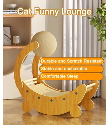 Show full view: NonoPets Moon Shape 22-in Polyester Cat Scratching Board & Scratch Ball, Beige slide 5 of 6