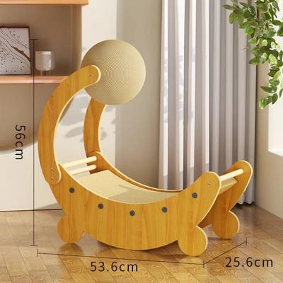 Show full view: NonoPets Moon Shape 22-in Polyester Cat Scratching Board & Scratch Ball, Beige slide 2 of 6