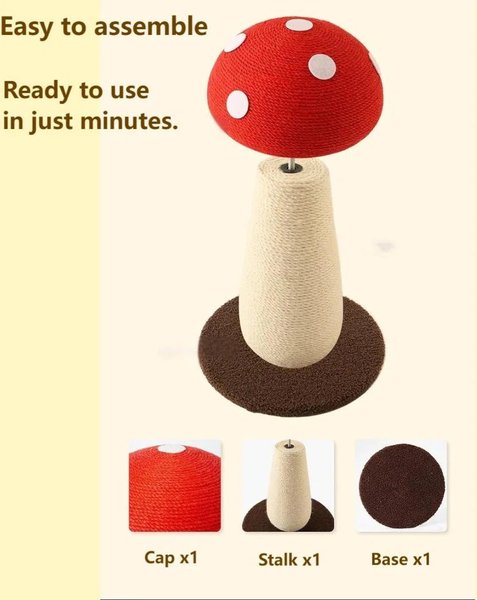 NonoPets Mushroom 20-in Polyester Cat Scratching Post with Sisal Rope