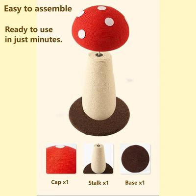 Show full view: NonoPets Mushroom 20-in Polyester Cat Scratching Post with Sisal Rope, Brown slide 4 of 6