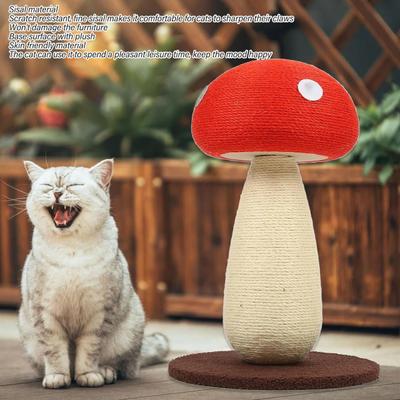 Show full view: NonoPets Mushroom 20-in Polyester Cat Scratching Post with Sisal Rope, Red slide 3 of 7