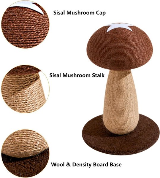 NonoPets Mushroom 20-in Polyester Cat Scratching Post with Sisal Rope