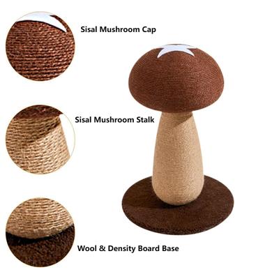 Show full view: NonoPets Mushroom 20-in Polyester Cat Scratching Post with Sisal Rope, Brown slide 3 of 6