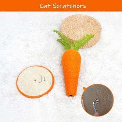 Show full view: NonoPets Indoor Cute Carrot Nature Sisal Polyester Kitten & Cat Scratching Post, Orange, 17-in slide 5 of 5