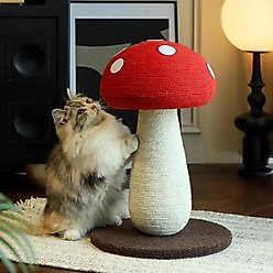 NonoPets Mushroom 20-in Polyester Cat Scratching Post with Sisal Rope, Red