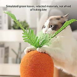 NonoPets Indoor Cute Carrot Nature Sisal Polyester Kitten & Cat Scratching Post, Orange, 17-in slide 2 of 5