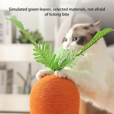 Show full view: NonoPets Indoor Cute Carrot Nature Sisal Polyester Kitten & Cat Scratching Post, Orange, 17-in slide 4 of 5