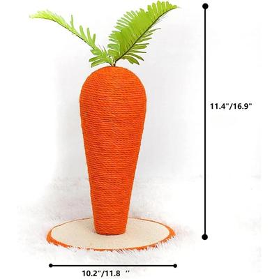 Show full view: NonoPets Indoor Cute Carrot Nature Sisal Polyester Kitten & Cat Scratching Post, Orange, 17-in slide 3 of 5