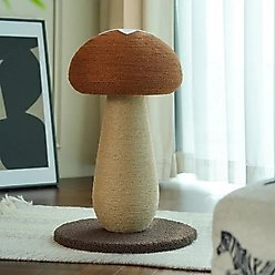 NonoPets Mushroom 20-in Polyester Cat Scratching Post with Sisal Rope, Brown
