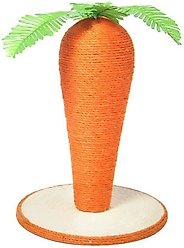 NonoPets Indoor Cute Carrot Nature Sisal Polyester Kitten & Cat Scratching Post, Orange, 17-in