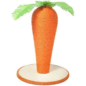 NonoPets Indoor Cute Carrot Nature Sisal Polyester Kitten & Cat Scratching Post, Orange, 11-in