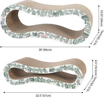 Show full view: THE LICKER STORE Suvi 26-in Modern Cardboard Infinity 2-in-1 Lounge Cat Scratcher with Catnip, Garden Cats slide 5 of 9
