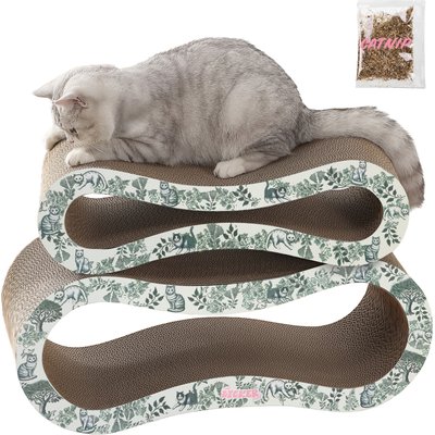 THE LICKER STORE THE LICKER STORE Suvi 26-in Modern Cardboard Infinity 2-in-1 Lounge Cat Scratcher with Catnip, Garden Cats
