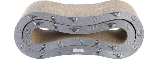 Show full view: THE LICKER STORE Suvi 26-in Modern Cardboard Infinity 2-in-1 Lounge Cat Scratcher with Catnip, Winter Sparrow slide 7 of 8